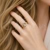 Oro Laminado Multi Stone Ring, Gold Filled Style Baguette Design, with White Cubic Zirconia, Polished, Golden Finish, 01.266.0083 (One size fits all)
