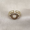 Oro Laminado Multi Stone Ring, Gold Filled Style Baguette Design, with White Cubic Zirconia, Polished, Golden Finish, 01.266.0083 (One size fits all)