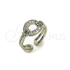 Rhodium Gold Filled Multi Stone Ring, Baguette Design, with White Cubic Zirconia, Polished, Rhodium Finish, 01.266.0083.1 (One size fits all)