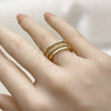 Oro Laminado Multi Stone Ring, Gold Filled Style with White Micro Pave, Polished, Golden Finish, 01.266.0084 (One size fits all)