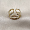 Oro Laminado Multi Stone Ring, Gold Filled Style with White Micro Pave, Polished, Golden Finish, 01.266.0084 (One size fits all)