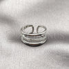 Rhodium Gold Filled Multi Stone Ring, with White Micro Pave, Polished, Rhodium Finish, 01.266.0084.1 (One size fits all)