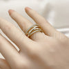 Oro Laminado Multi Stone Ring, Gold Filled Style with White Micro Pave, Polished, Golden Finish, 01.266.0085 (One size fits all)