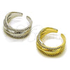 Oro Laminado Multi Stone Ring, Gold Filled Style with White Micro Pave, Polished, Golden Finish, 01.266.0085 (One size fits all)