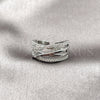 Rhodium Gold Filled Multi Stone Ring, with White Micro Pave, Polished, Rhodium Finish, 01.266.0085.1 (One size fits all)