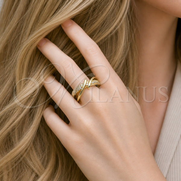 Gold Filled Ring — Multi Stone Ring with White Micro Pave Polished — alternate product view — SKU 165499 | Oro Laminado anillo — Multi Stone Ring with blanco Micro Pave pulido — SKU 165499