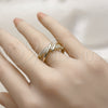 Oro Laminado Multi Stone Ring, Gold Filled Style with White Micro Pave, Polished, Golden Finish, 01.266.0086 (One size fits all)