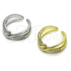 Oro Laminado Multi Stone Ring, Gold Filled Style with White Micro Pave, Polished, Golden Finish, 01.266.0086 (One size fits all)