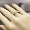 Rhodium Gold Filled Multi Stone Ring, with White Micro Pave, Polished, Rhodium Finish, 01.266.0086.1 (One size fits all)