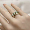 Oro Laminado Multi Stone Ring, Gold Filled Style with Green and White Cubic Zirconia, Polished, Golden Finish, 01.266.0087 (One size fits all)