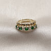 Oro Laminado Multi Stone Ring, Gold Filled Style with Green and White Cubic Zirconia, Polished, Golden Finish, 01.266.0087 (One size fits all)