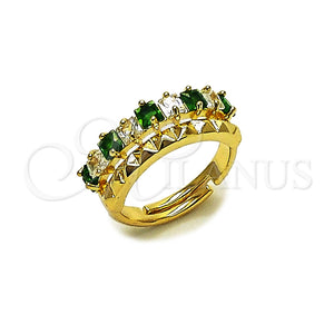 Gold Filled Ring — Multi Stone Ring with Green and White Cubic — main product view — SKU 165501 | Oro Laminado anillo — Multi Stone Ring with Green and blanco Cubic — SKU 165501