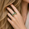 Rhodium Gold Filled Multi Stone Ring, with Green and White Cubic Zirconia, Polished, Rhodium Finish, 01.266.0087.1 (One size fits all)