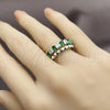 Rhodium Gold Filled Multi Stone Ring, with Green and White Cubic Zirconia, Polished, Rhodium Finish, 01.266.0087.1 (One size fits all)