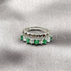 Rhodium Gold Filled Multi Stone Ring, with Green and White Cubic Zirconia, Polished, Rhodium Finish, 01.266.0087.1 (One size fits all)