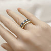 Oro Laminado Multi Stone Ring, Gold Filled Style with Sapphire Blue and White Cubic Zirconia, Polished, Golden Finish, 01.266.0087.2 (One size fits all)