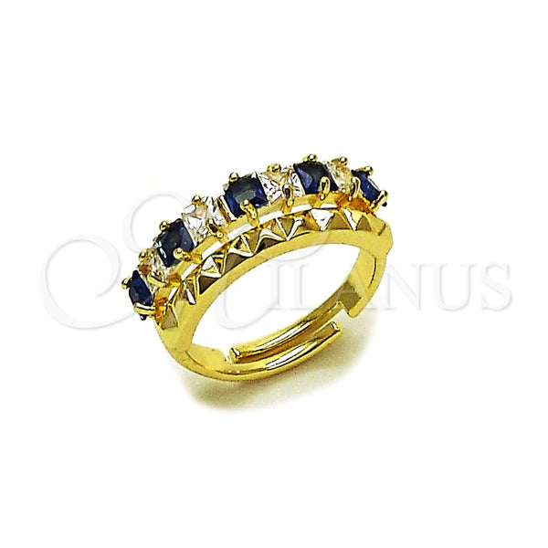 Gold Filled Ring — Multi Stone Ring with Sapphire Blue and White — main product view — SKU 165503 | Oro Laminado anillo — Multi Stone Ring with Sapphire Blue and blanco — SKU 165503