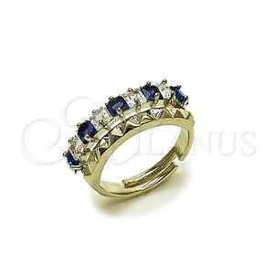 White Gold Filled Ring — Multi Stone Ring with Sapphire Blue and White — main product view — SKU 165504 | Oro Laminado Blanco anillo — Multi Stone Ring with Sapphire Blue and blanco — SKU 165504