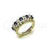 Rhodium Gold Filled Multi Stone Ring, with Sapphire Blue and White Cubic Zirconia, Polished, Rhodium Finish, 01.266.0087.3 (One size fits all)