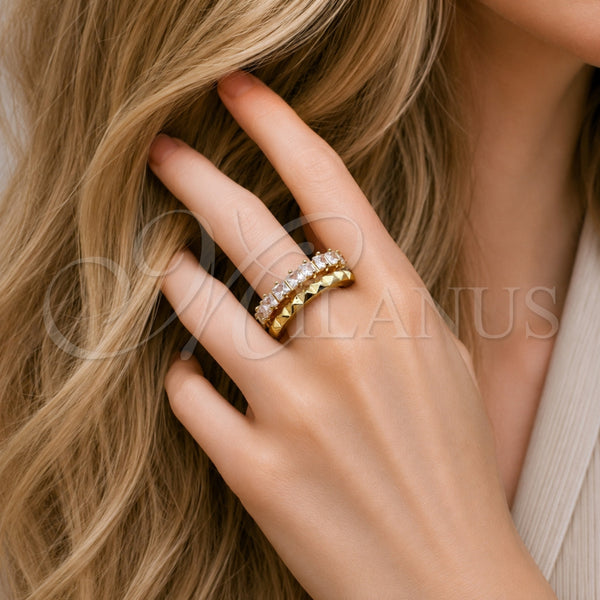 Gold Filled Ring — Multi Stone Ring with White Cubic Zirconia Polished — alternate product view — SKU 165505 | Oro Laminado anillo — Multi Stone Ring with blanco Cubic Zirconia pulido — SKU 165505