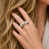 Rhodium Gold Filled Multi Stone Ring, with White Cubic Zirconia, Polished, Rhodium Finish, 01.266.0087.5 (One size fits all)