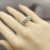 Rhodium Gold Filled Multi Stone Ring, with White Cubic Zirconia, Polished, Rhodium Finish, 01.266.0087.5 (One size fits all)