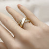 Oro Laminado Multi Stone Ring, Gold Filled Style with White Cubic Zirconia, Polished, Golden Finish, 01.266.0088 (One size fits all)