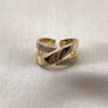 Oro Laminado Multi Stone Ring, Gold Filled Style with White Cubic Zirconia, Polished, Golden Finish, 01.266.0088 (One size fits all)