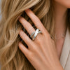 Rhodium Gold Filled Multi Stone Ring, with White Cubic Zirconia, Polished, Rhodium Finish, 01.266.0088.1 (One size fits all)