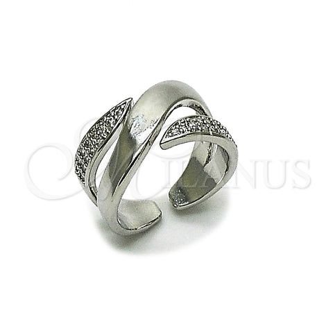Rhodium Gold Filled Multi Stone Ring, with White Cubic Zirconia, Polished, Rhodium Finish, 01.266.0088.1 (One size fits all)