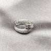 Rhodium Gold Filled Multi Stone Ring, Belt Buckle Design, with White Cubic Zirconia, Polished, Rhodium Finish, 01.266.0089.1 (One size fits all)