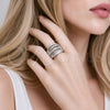 Rhodium Gold Filled Multi Stone Ring, with White Micro Pave, Polished, Rhodium Finish, 01.266.0090.1 (One size fits all)