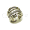 Rhodium Gold Filled Multi Stone Ring, with White Micro Pave, Polished, Rhodium Finish, 01.266.0090.1 (One size fits all)