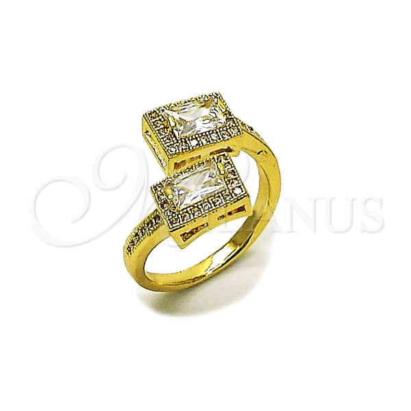 Gold Filled Ring — Multi Stone Ring Cluster and Baguette Design with — main product view — SKU 165514 | Oro Laminado anillo — Multi Stone Ring Cluster and Baguette diseño with — SKU 165514
