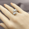 Rhodium Gold Filled Multi Stone Ring, Cluster Design, with White Cubic Zirconia and White Micro Pave, Polished, Rhodium Finish, 01.266.0092.1 (One size fits all)
