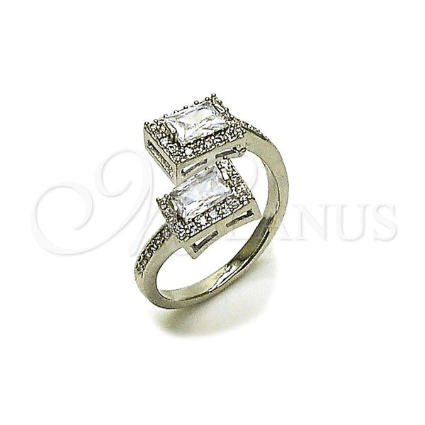 White Gold Filled Ring — Multi Stone Ring Cluster Design with White Cubic — main product view — SKU 165515 | Oro Laminado Blanco anillo — Multi Stone Ring Cluster diseño with blanco Cubic — SKU 165515