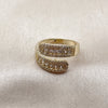 Oro Laminado Multi Stone Ring, Gold Filled Style Cluster and Teardrop Design, with White Cubic Zirconia, Polished, Golden Finish, 01.266.0093 (One size fits all)