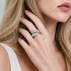 Rhodium Gold Filled Multi Stone Ring, Cluster and Teardrop Design, with White Cubic Zirconia, Polished, Rhodium Finish, 01.266.0093.1 (One size fits all)
