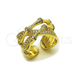 Gold Filled Ring — Multi Stone Ring Bamboo Design with White Cubic — main product view — SKU 165519 | Oro Laminado anillo — Multi Stone Ring Bamboo diseño with blanco Cubic — SKU 165519