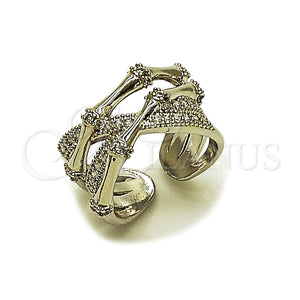 White Gold Filled Ring — Multi Stone Ring Bamboo Design with White Cubic — main product view — SKU 165520 | Oro Laminado Blanco anillo — Multi Stone Ring Bamboo diseño with blanco Cubic — SKU 165520