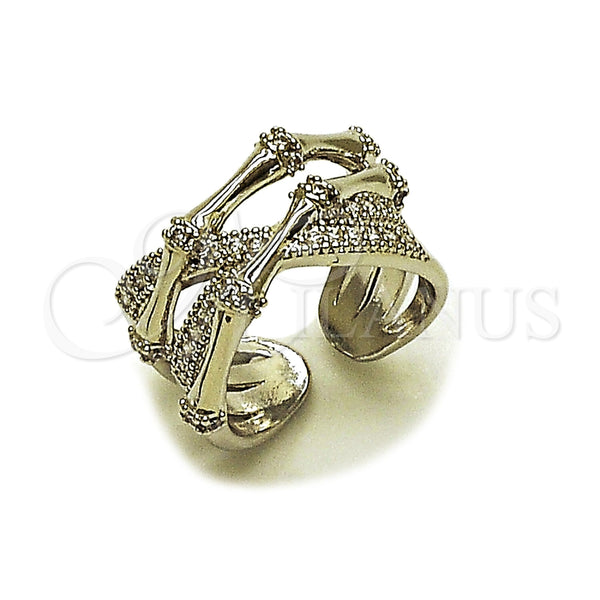 White Gold Filled Ring — Multi Stone Ring Bamboo Design with White Cubic — main product view — SKU 165520 | Oro Laminado Blanco anillo — Multi Stone Ring Bamboo diseño with blanco Cubic — SKU 165520