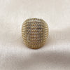 Oro Laminado Multi Stone Ring, Gold Filled Style with White Cubic Zirconia, Polished, Golden Finish, 01.266.0096 (One size fits all)
