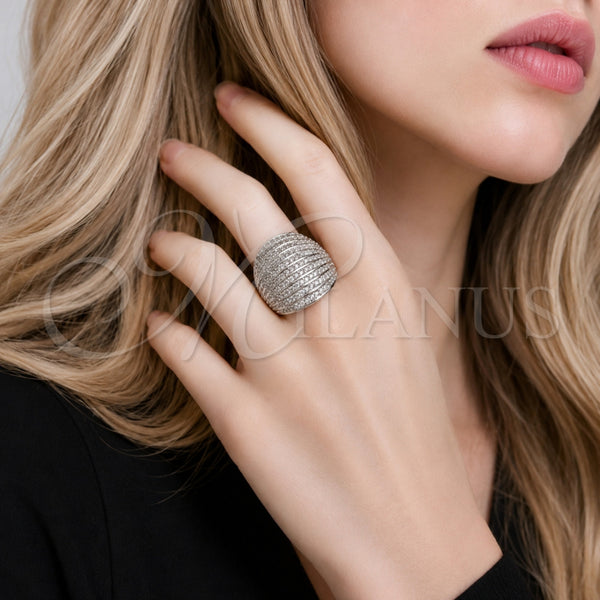 White Gold Filled Ring — Multi Stone Ring with White Cubic Zirconia Polished — alternate product view — SKU 165522 | Oro Laminado Blanco anillo — Multi Stone Ring with blanco Cubic Zirconia pulido — SKU 165522
