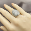 Rhodium Gold Filled Multi Stone Ring, with White Cubic Zirconia, Polished, Rhodium Finish, 01.266.0096.1 (One size fits all)
