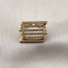 Oro Laminado Multi Stone Ring, Gold Filled Style with White Cubic Zirconia, Polished, Golden Finish, 01.266.0097 (One size fits all)