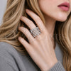 Rhodium Gold Filled Multi Stone Ring, with White Cubic Zirconia, Polished, Rhodium Finish, 01.266.0097.1 (One size fits all)