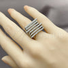 Rhodium Gold Filled Multi Stone Ring, with White Cubic Zirconia, Polished, Rhodium Finish, 01.266.0097.1 (One size fits all)