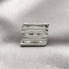 Rhodium Gold Filled Multi Stone Ring, with White Cubic Zirconia, Polished, Rhodium Finish, 01.266.0097.1 (One size fits all)