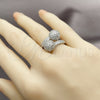 Rhodium Gold Filled Multi Stone Ring, Ball Design, with White Cubic Zirconia, Polished, Rhodium Finish, 01.283.0059.1 (One size fits all)