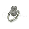 Rhodium Gold Filled Multi Stone Ring, Ball Design, with White Cubic Zirconia, Polished, Rhodium Finish, 01.283.0059.1 (One size fits all)
